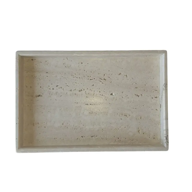 Handcrafted Natural Travertine Tray 30 × 20 cm