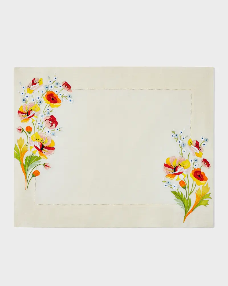 Houria Tazi Salma Hand-Painted Linen Placemat