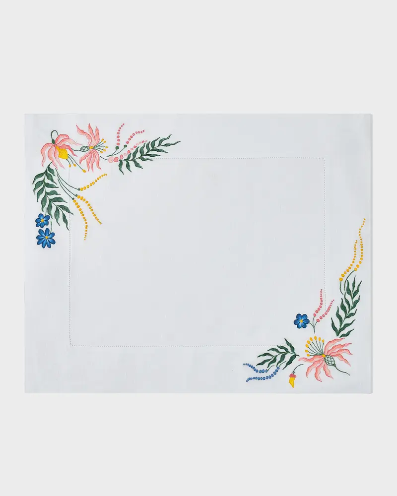 Houria Tazi Zein Hand-Painted Linen Placemat