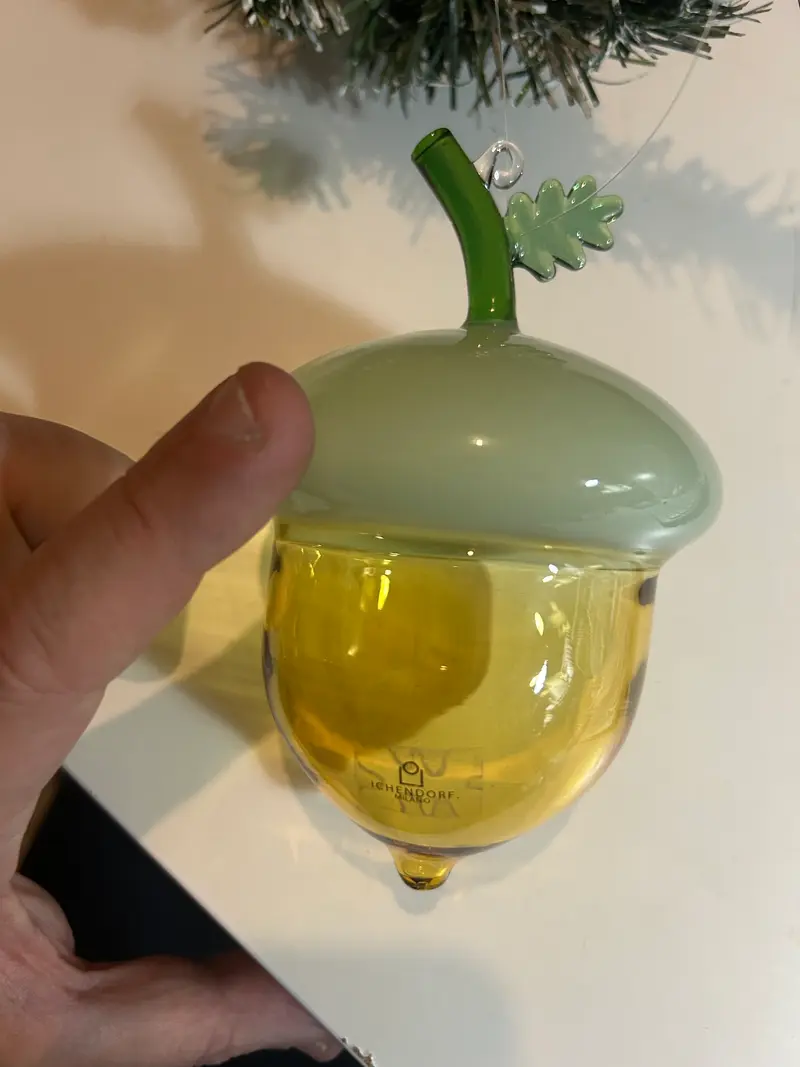 ICHENDORF - ACORNS PALLA IN VETRO A FORMA DI GHIANDA VERDE