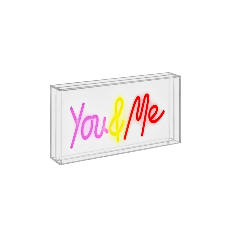 INSEGNA NEON CON CORNICE IN PLEXIGLASS "YOU & ME" WD LIFE STYLE