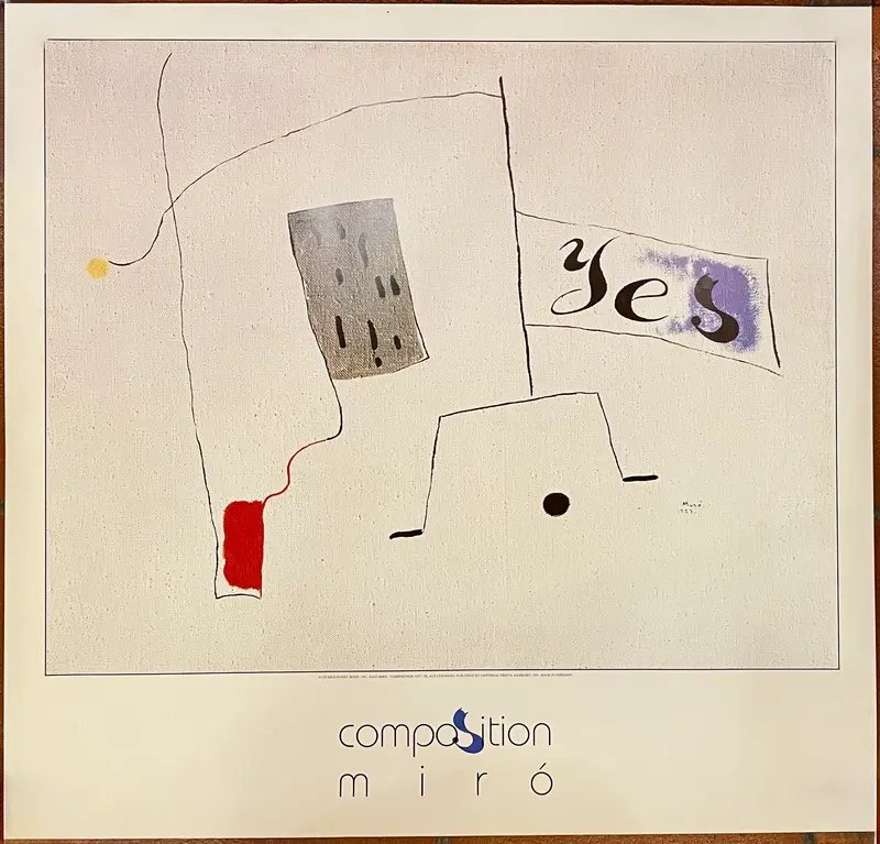 Joan Mirò – "Composition, 1927" - stampa offset - 1991