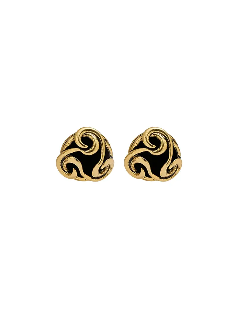 Julienne metal and fabric vintage earrings