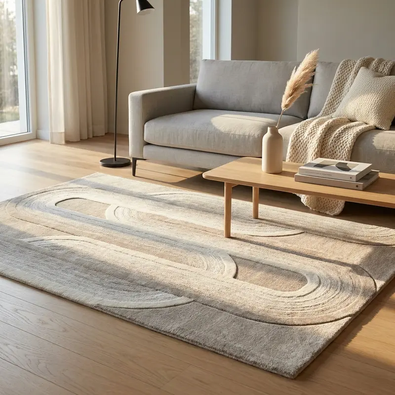 Katia - tappeto in lana beige 160x230