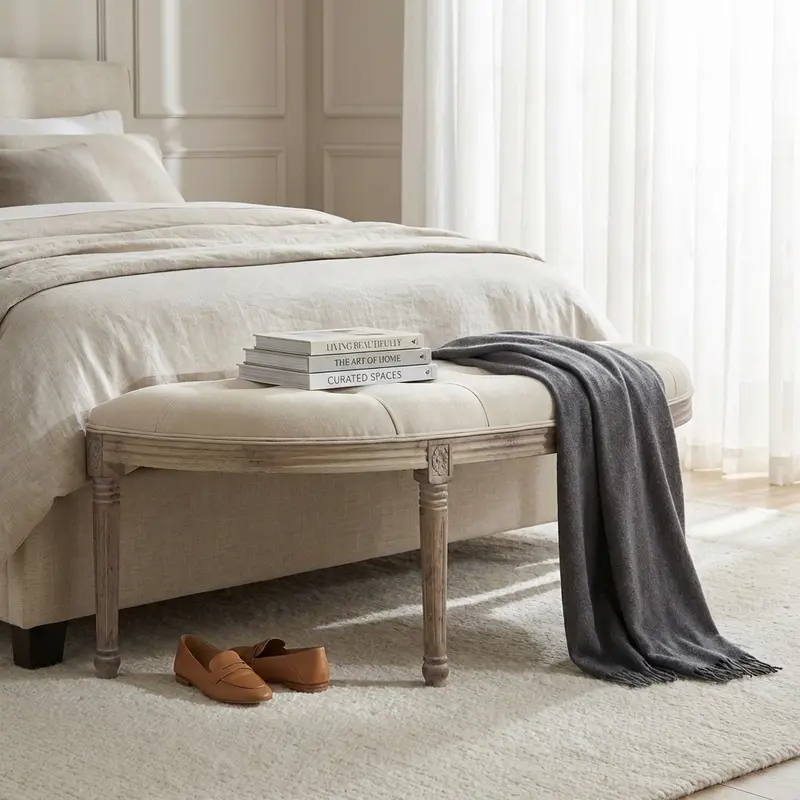 Kiran - panca in legno beige da interno esterno
