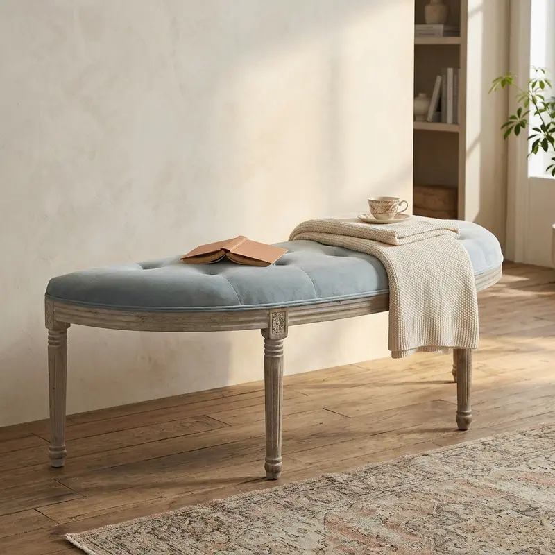 Kiran - panca in legno grigio per interni