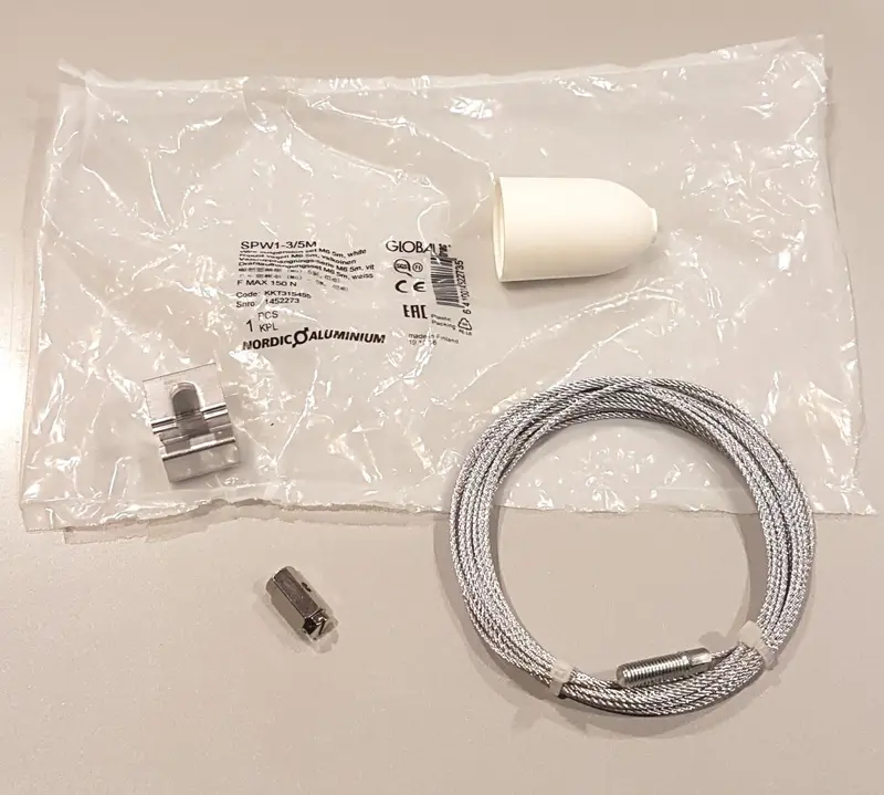 KIT CAVO DI SOSPENSIONE GLOBAL TRACK SPW1-3/5M L.500CM PER BINARIO ELETTRIFICATO.