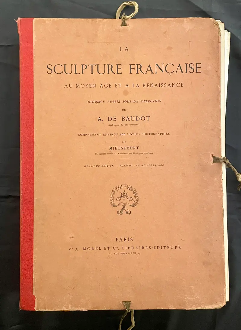 "La Sculpture Francaise" libro tomo con tavole A. De Baudot Paris 1900 ca