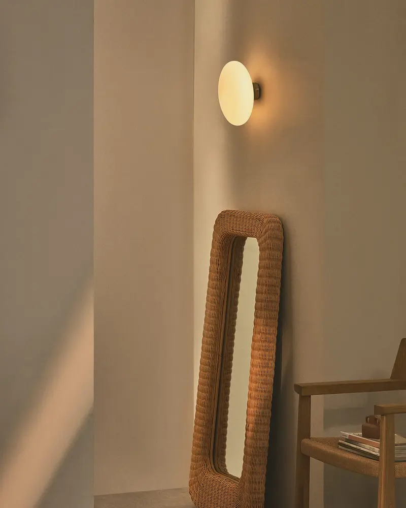 Lampada da parete Bamila in vetro fumé e nichel Ø 25 cm