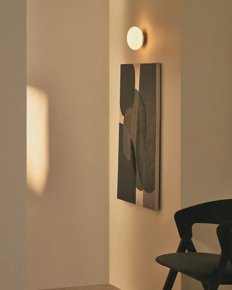 Lampada da parete Bamila in vetro fumé e nichel Ø15 cm