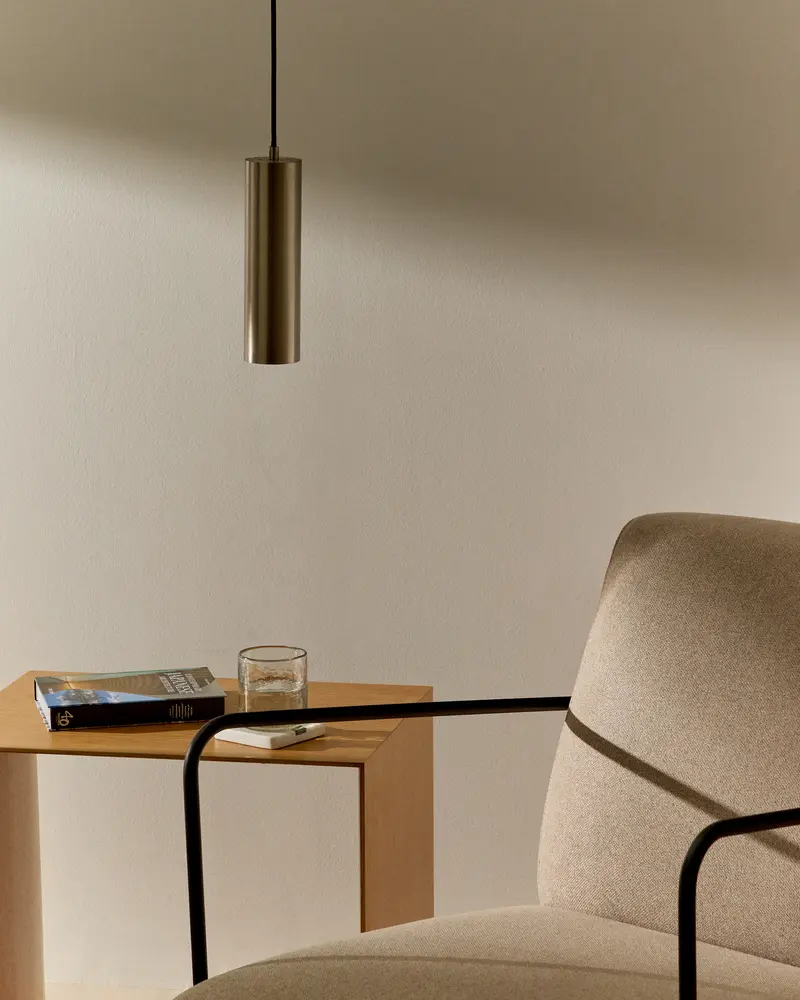 Lampada da soffitto Andia in alluminio con finitura verniciata argento spazzolato