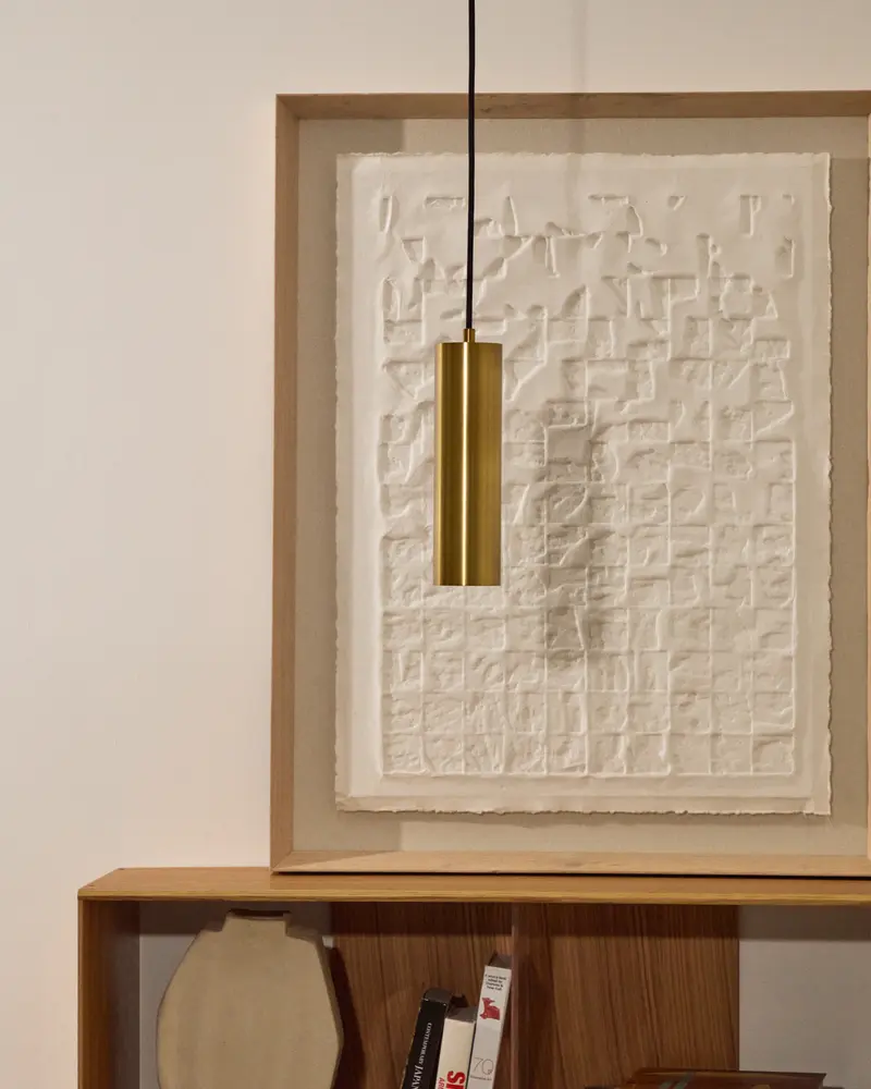 Lampada da soffitto Andia in alluminio con finitura verniciata oro