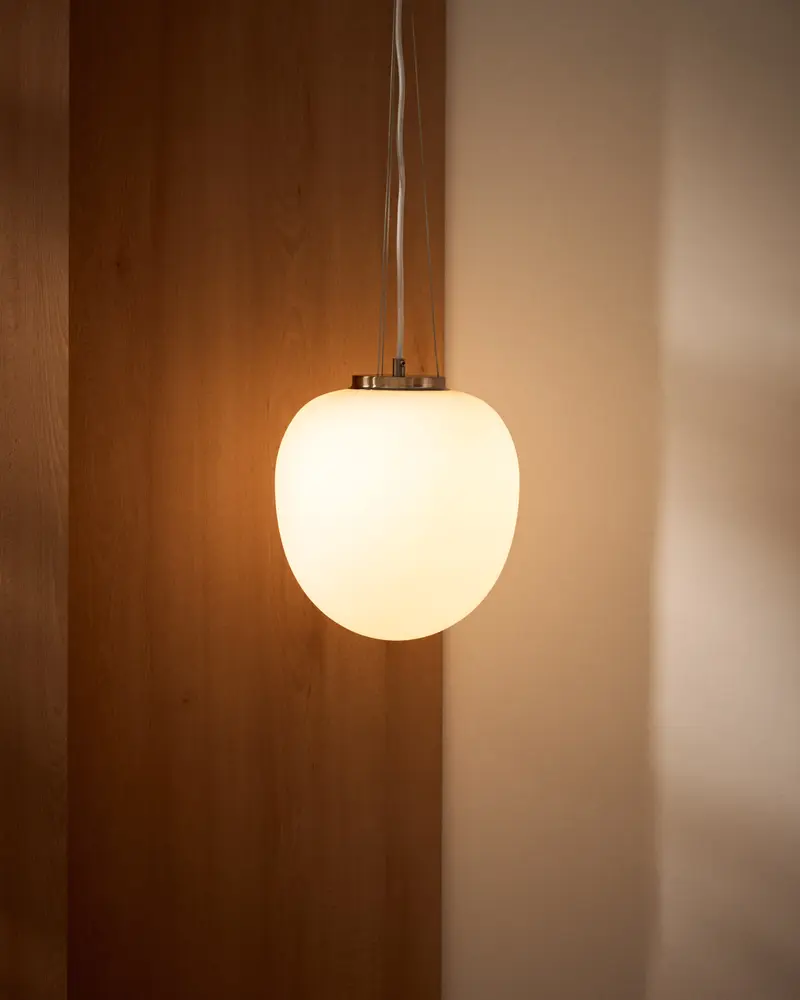 Lampada da soffitto Ardali in vetro fumé e acciaio con finitura spazzolata Ø 40 cm