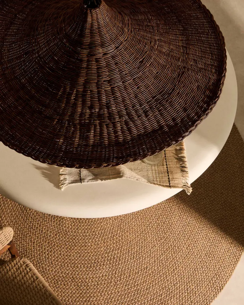 Lampada da soffitto Bladia con paralume in rattan marrone Ø 70 cm
