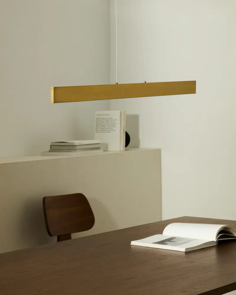 Lampada da soffitto Boadella in alluminio con finitura verniciata oro