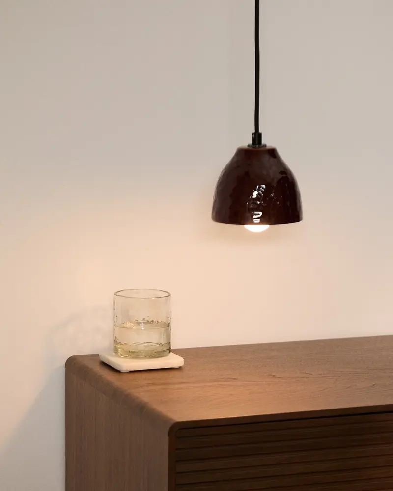 Lampada da soffitto Drava in ceramica bordeaux