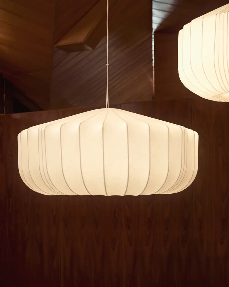 Lampada da soffitto Somar in fibre sintetiche e aste d'acciaio Ø 76 cm