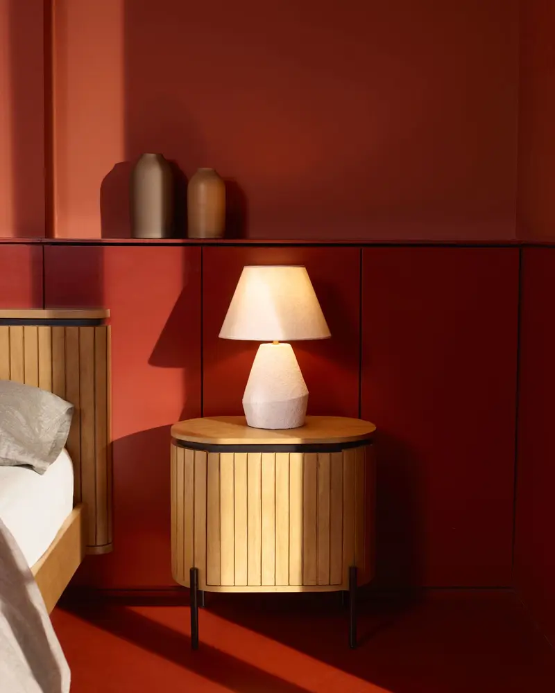 Lampada da tavolo Noara in magnesio finitura bianca