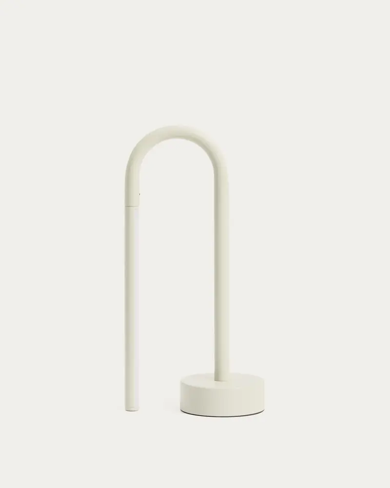 Lampada da tavolo portatile Bow in alluminio grigio