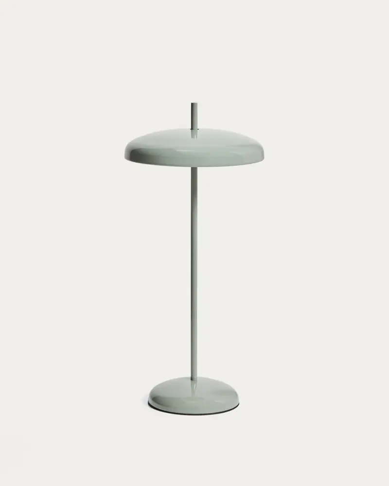 Lampada da tavolo portatile Porte in metallo verde chiaro