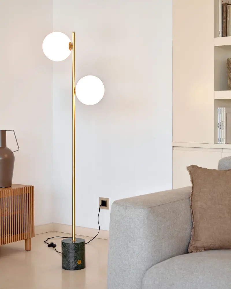 Lampada da terra Lonela in marmo finitura verde