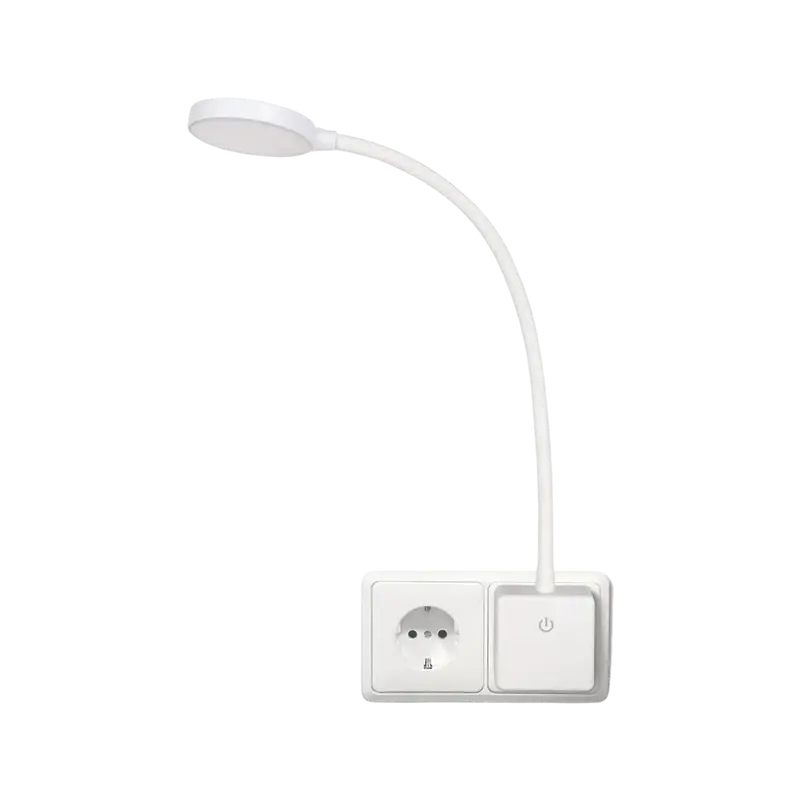 Lampada LED dimmerabile con attacco a spina e Interruttore Touch Bianca