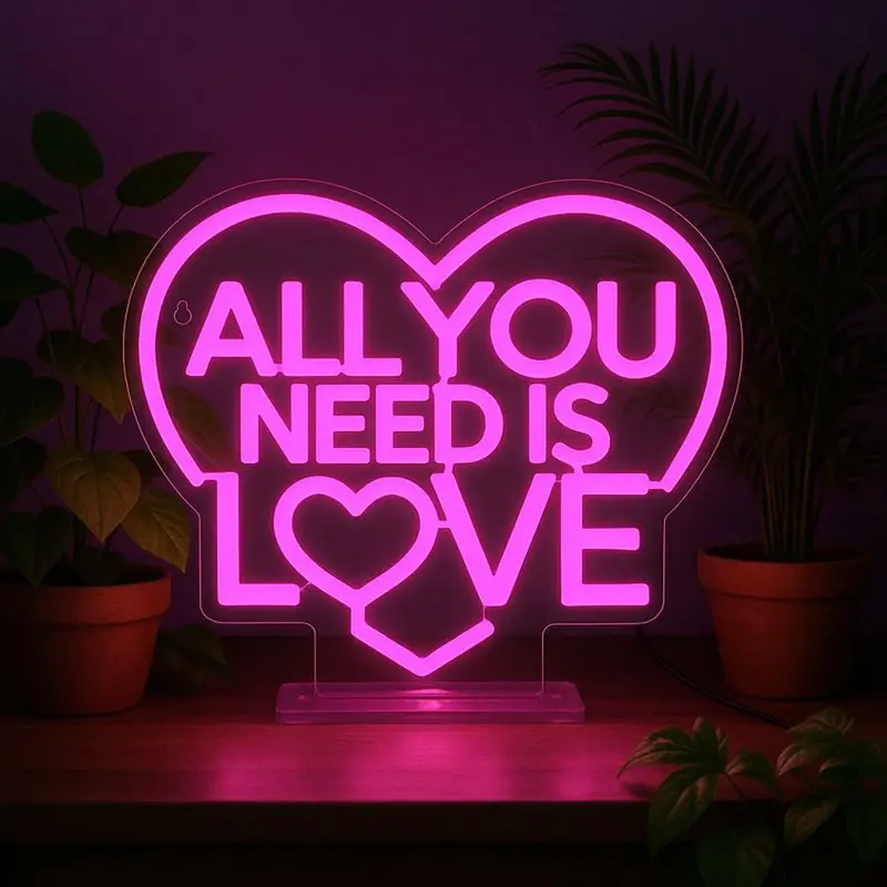 LAMPADA LED EFFETTO NEON - ALL YOU NEED IS LOVE