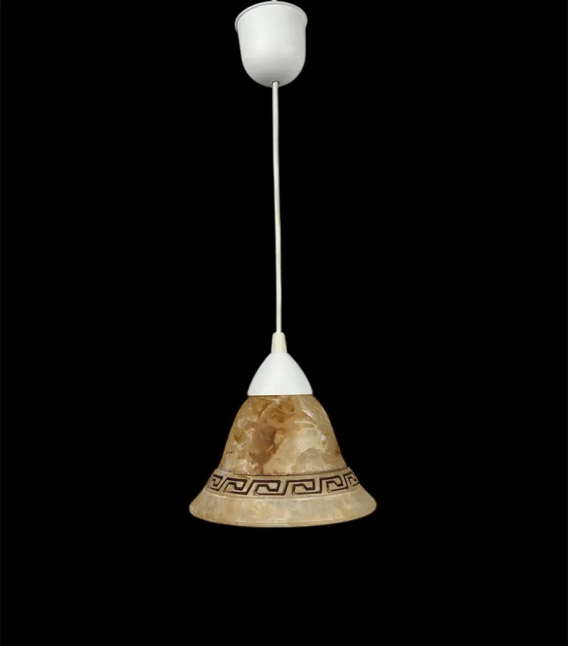 Lampadario a Sospensione Classico in Vetro Murano, 1 Luce, per Cucina, Bagno, Camera, Soggiorno, Scala, Corridoio art. greca