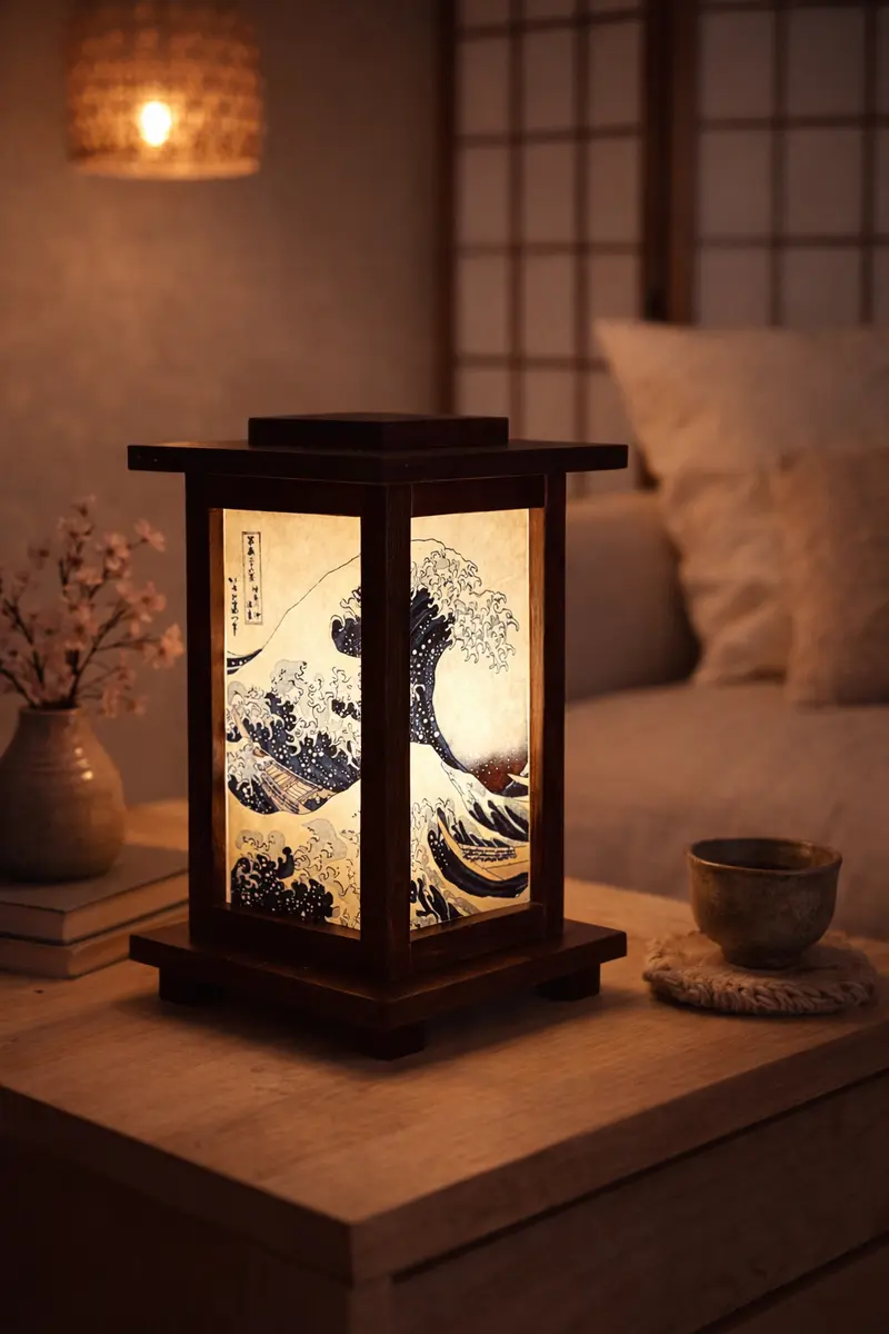 Lampade in Legno "Onda di Kanagawa"