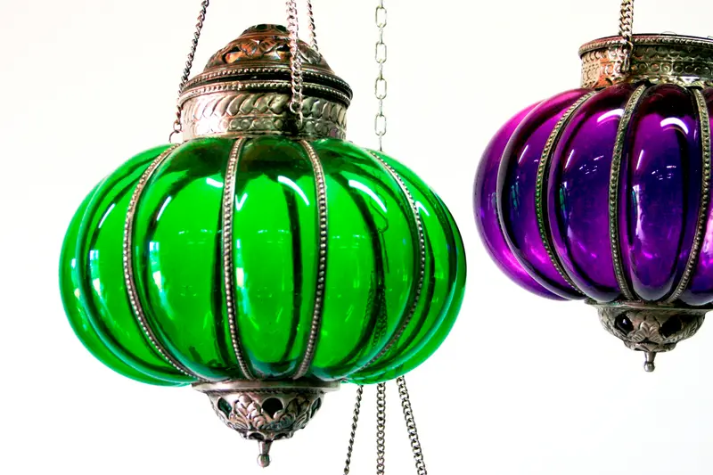 Lampade Metallo E Vetro Colorate