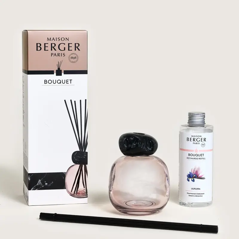 LAMPE BERGER - DIFFUSORE DI PROFUMO BOUQUET MINERAL ROSE + 180 ML LILIFLORA