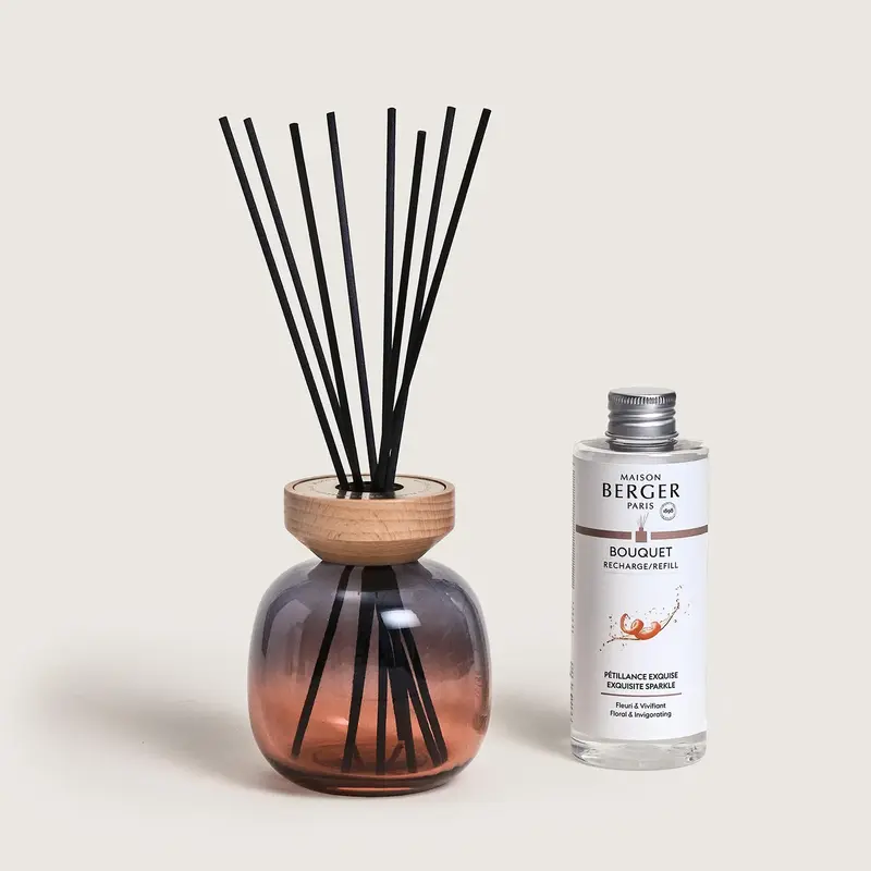 LAMPE BERGER - DIFFUSORE DI PROFUMO BOUQUET WOOD ROUGE E GRIS + 180 ML PETILLANCE EXQUISE