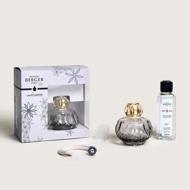 LAMPE BERGER - LAMPADA CATALITICA ROSALIE GRIGIA + 250ML PETILLANCE EXQUISE