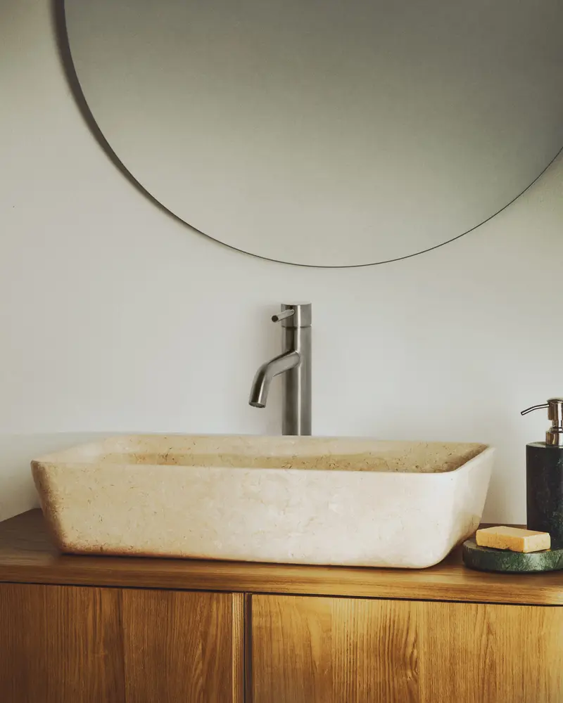 Lavabo da appoggio in marmo beige Darnen 55 x 35 cm