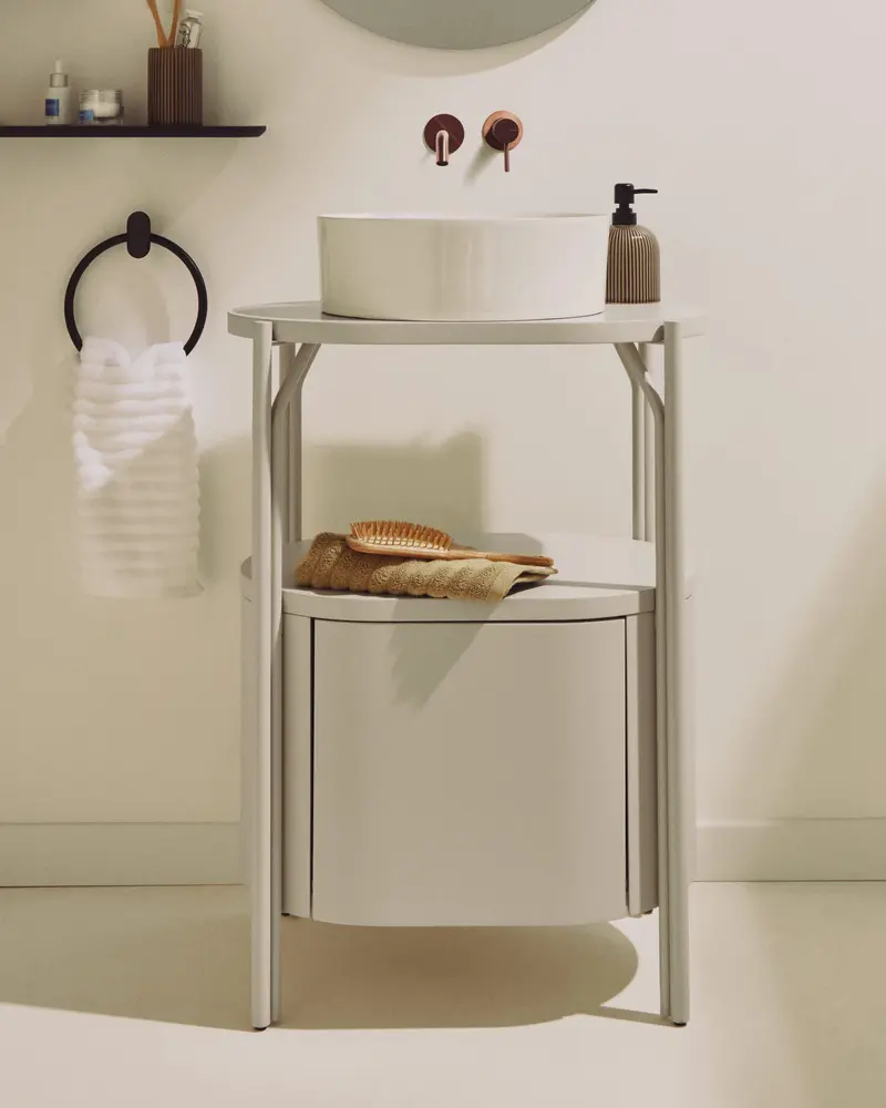 Lavabo da appoggio Ovara in ceramica bianca smaltata Ø 36 cm