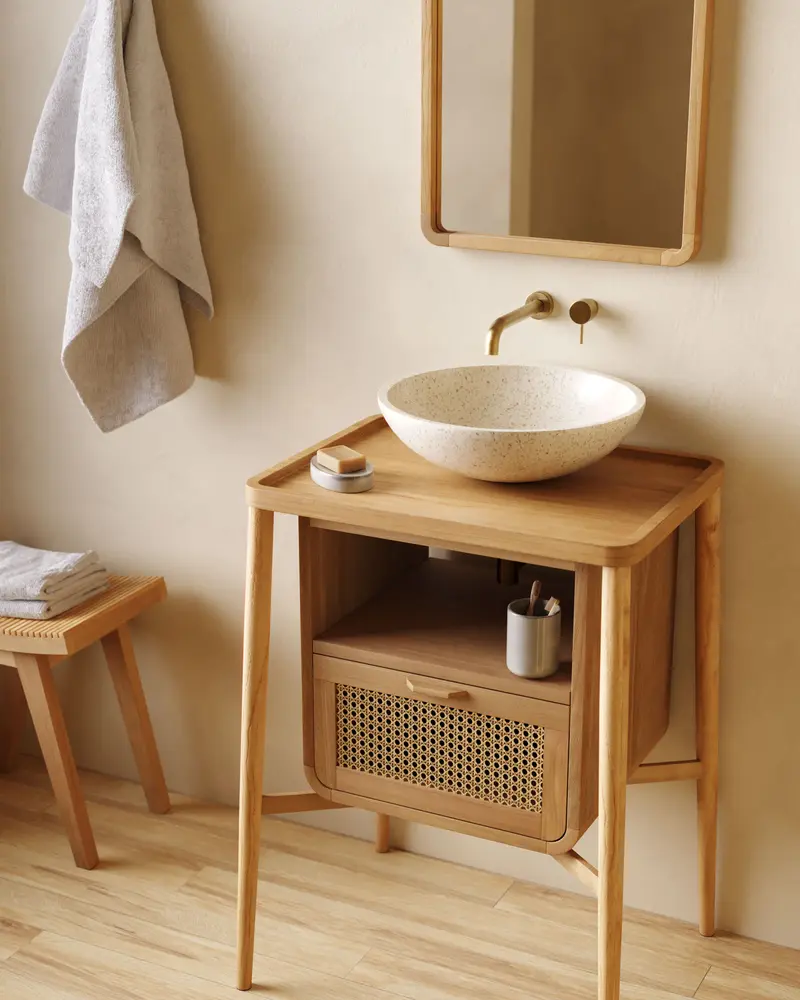 Lavabo Delina terrazzo bianco Ø 40 cm