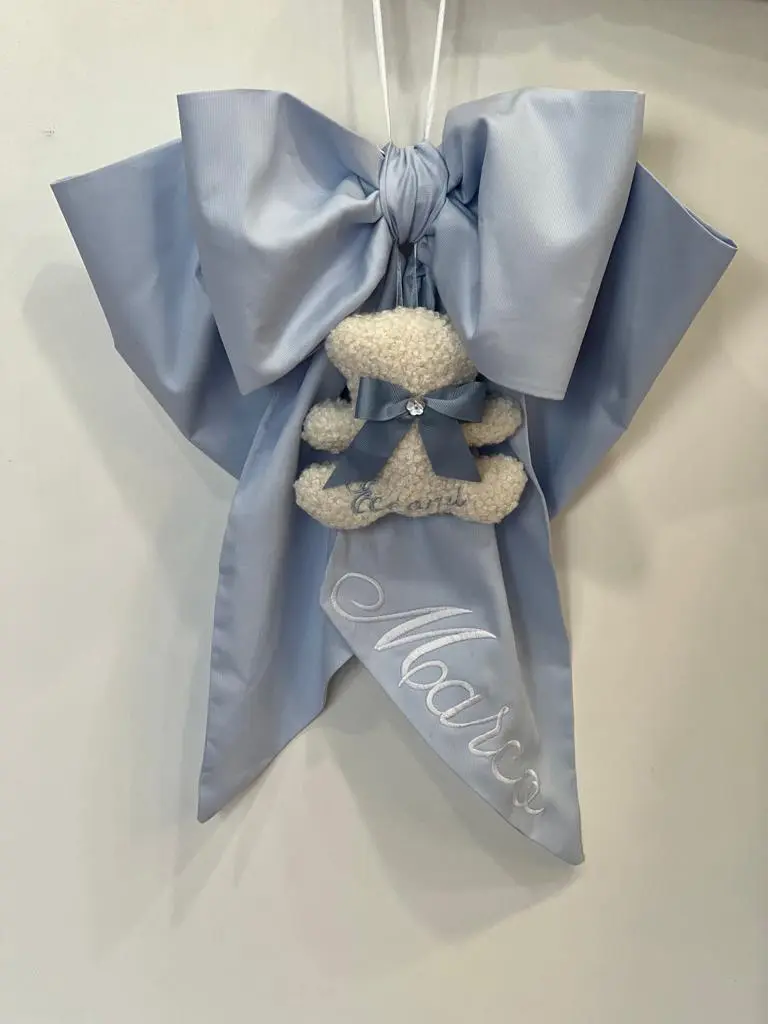 Le dolcezze del cuore - Fiocco Nascita Baby Bear AZZURRO