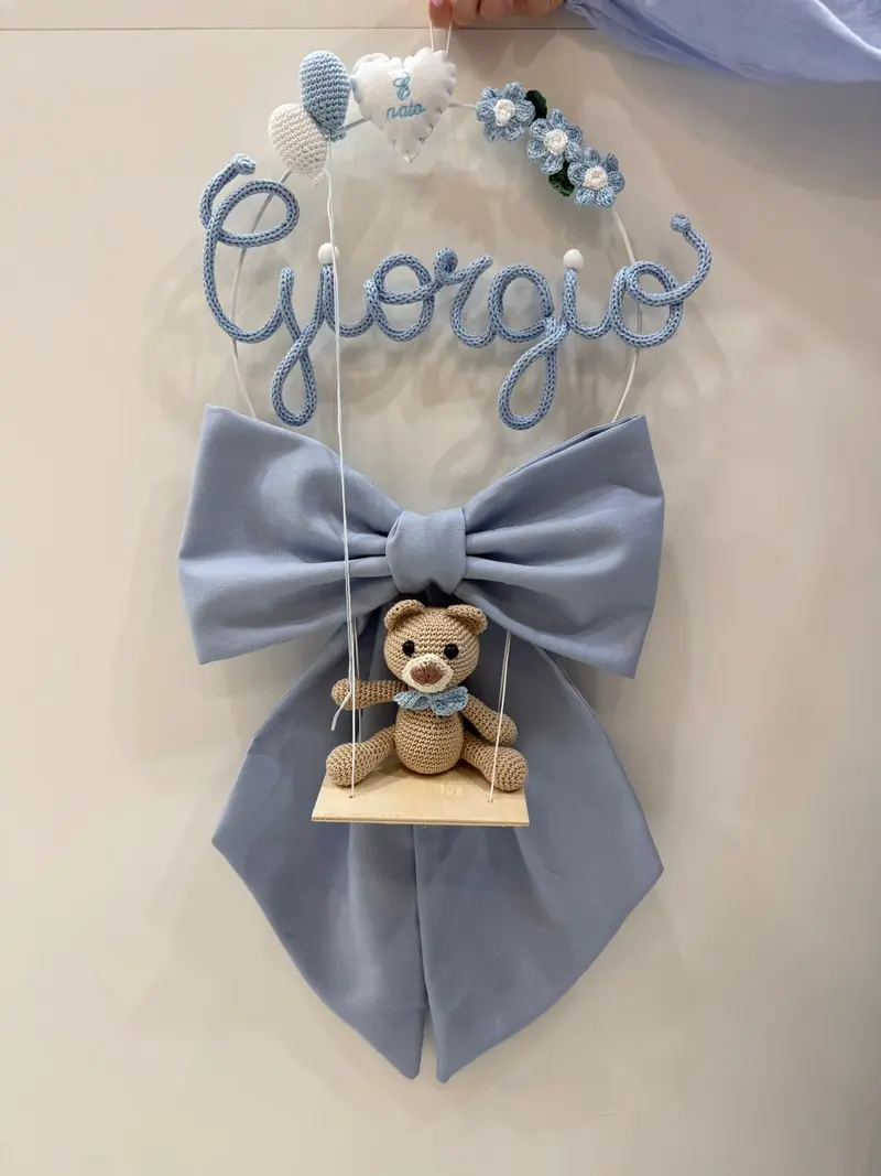 Le dolcezze del cuore - Fiocco Nascita tricotin GIORGIO