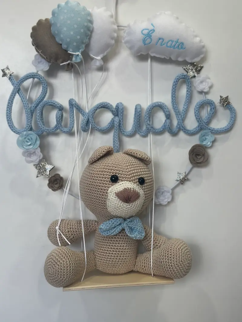 Le dolcezze del cuore - Fiocco Nascita tricotin PASQUALE