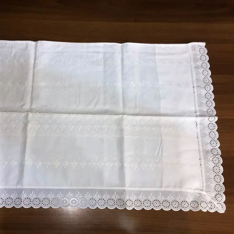 Lenzuolo singolo con pizzo san gallo decoro ventagli