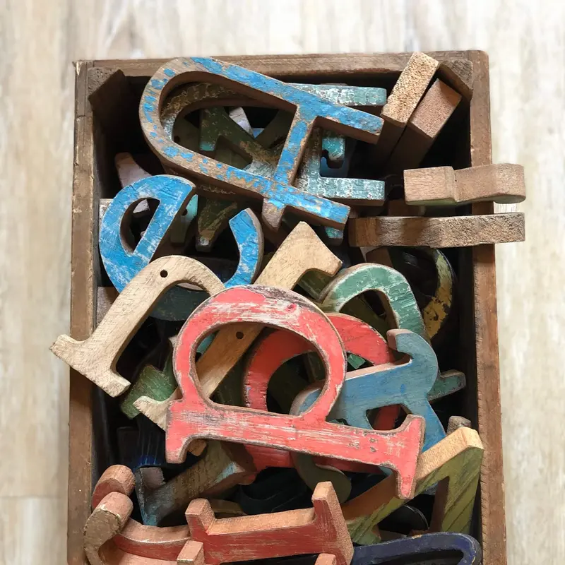 Lettere legno - Minuscolo Corsivo