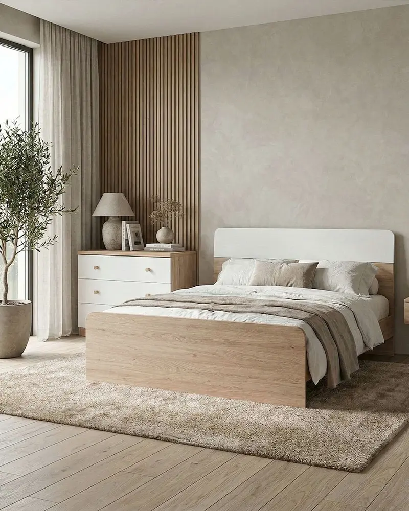 Letto Comby con pediera - Matrimoniale - 10 colori - Design moderno
