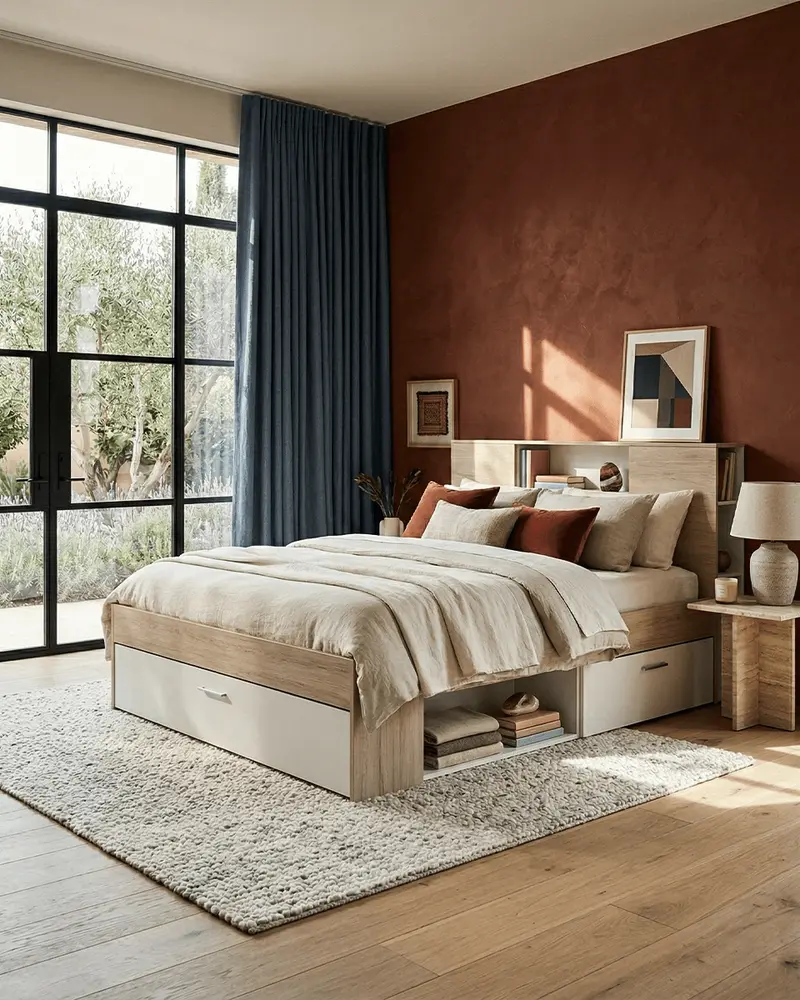 Letto DORMIRA con Contenitore e Testiera con Ripiani – Design Moderno Salvaspazio per Cameretta