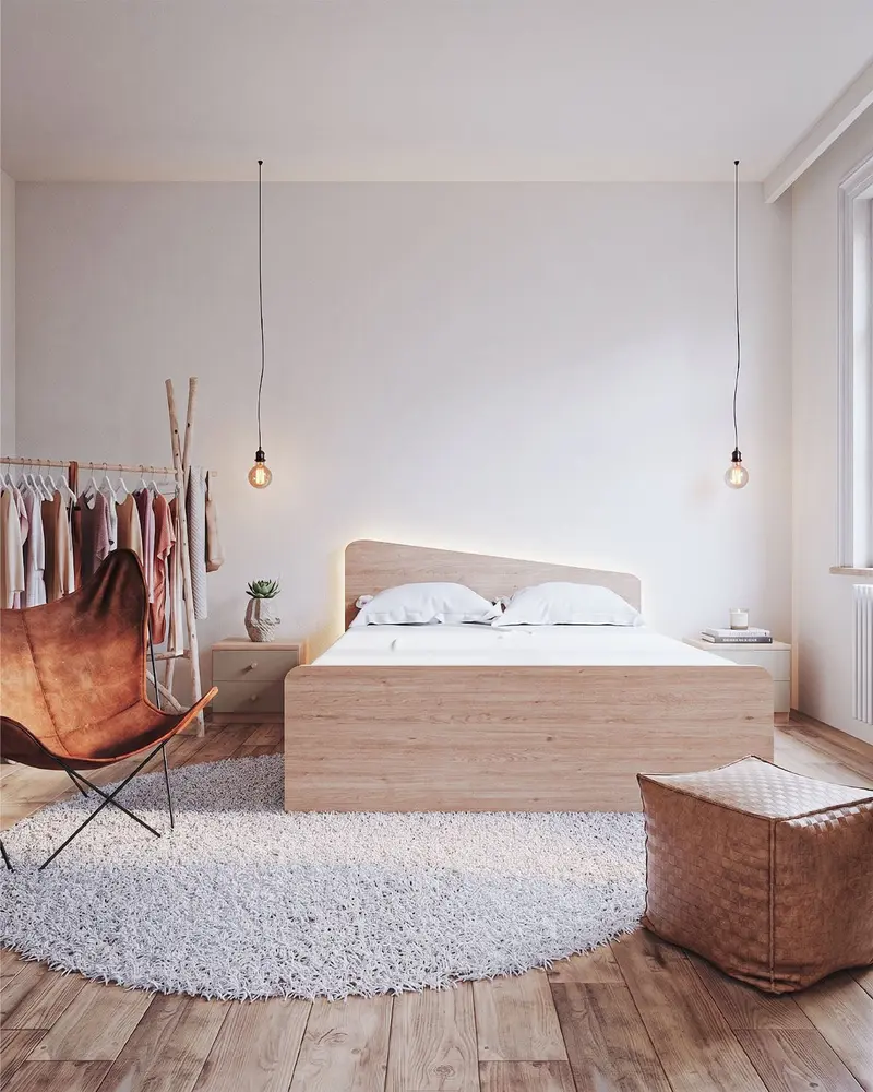 Letto Luna con pediera - Matrimoniale - 10 colori - Design moderno