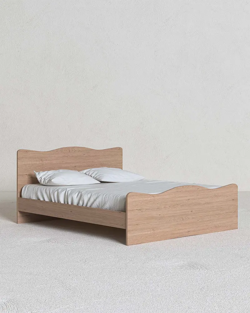 Letto Onda con pediera - Matrimoniale - 10 colori - Design moderno