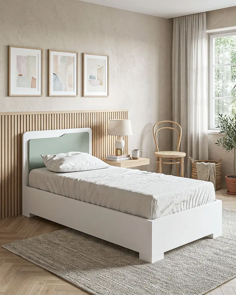 Letto Quadro con contenitore, letto singolo e piazza e mezza + 10 colorazioni