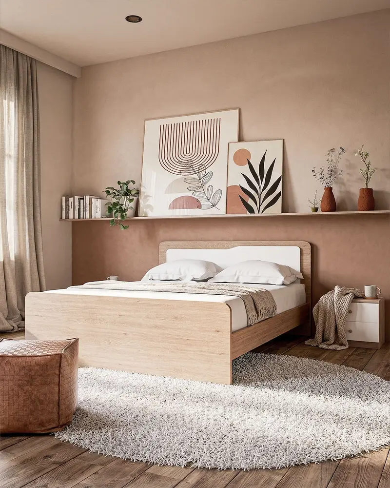 Letto Quadro con pediera - Matrimoniale - 10 colori - Design moderno