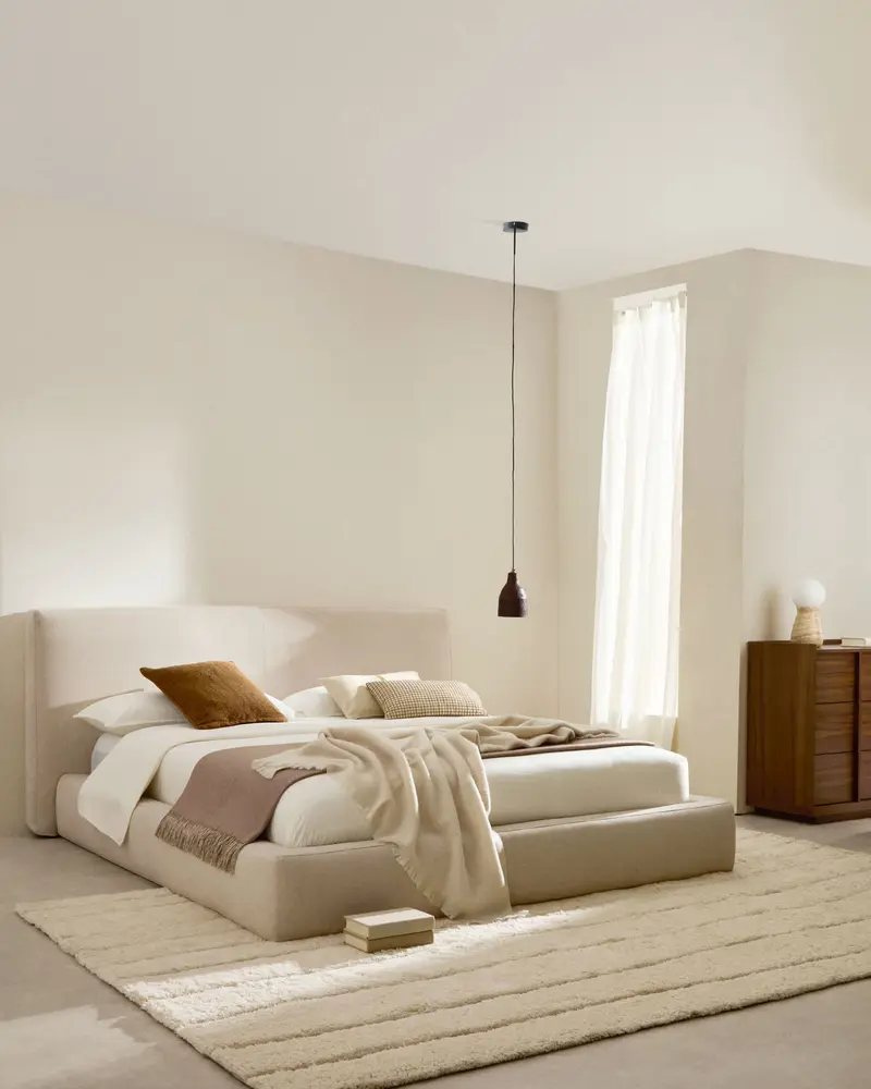 Letto sfoderabile Block beige per materasso 180 x 200 cm
