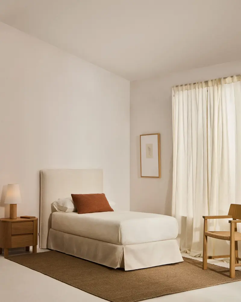 Letto sfoderabile Jaira in ciniglia bianca per materasso da 90x200cm FSC Mix Credit