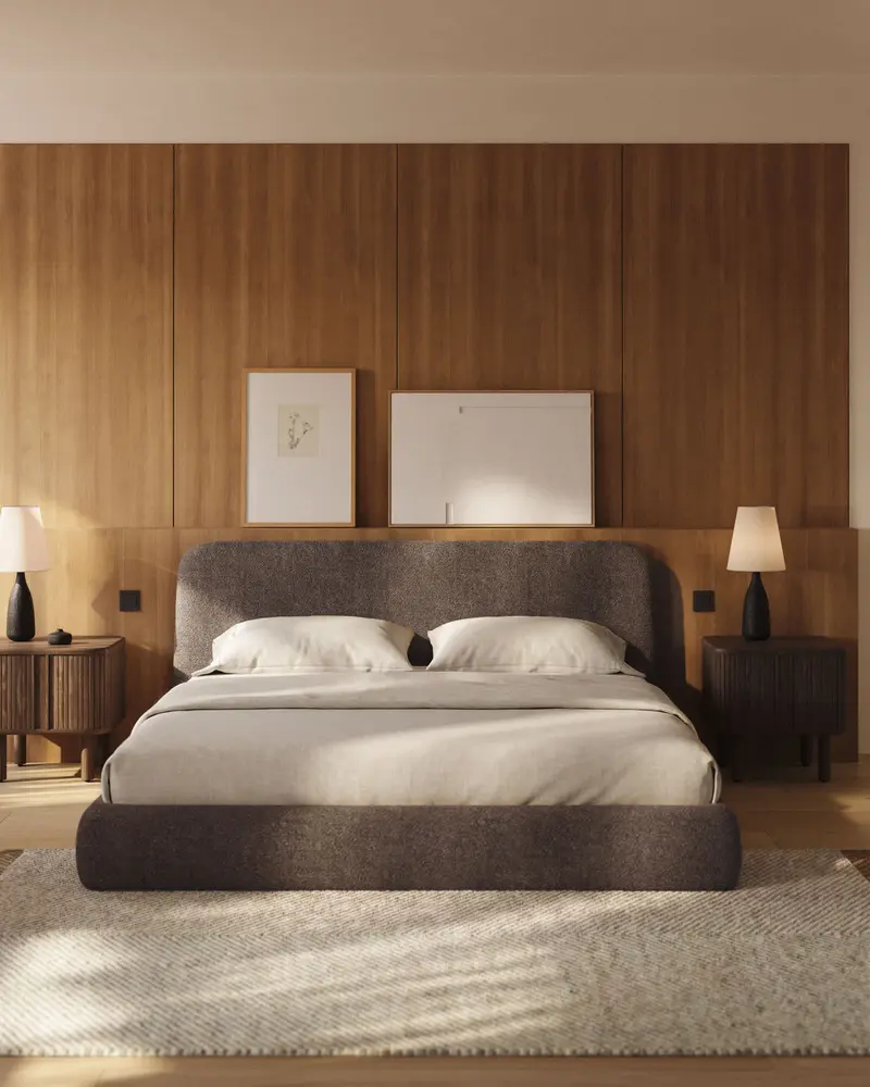 Letto sfoderabile Martina in montone sintetico marrone per materasso da 180 x 200 cm FSC Mix Credit